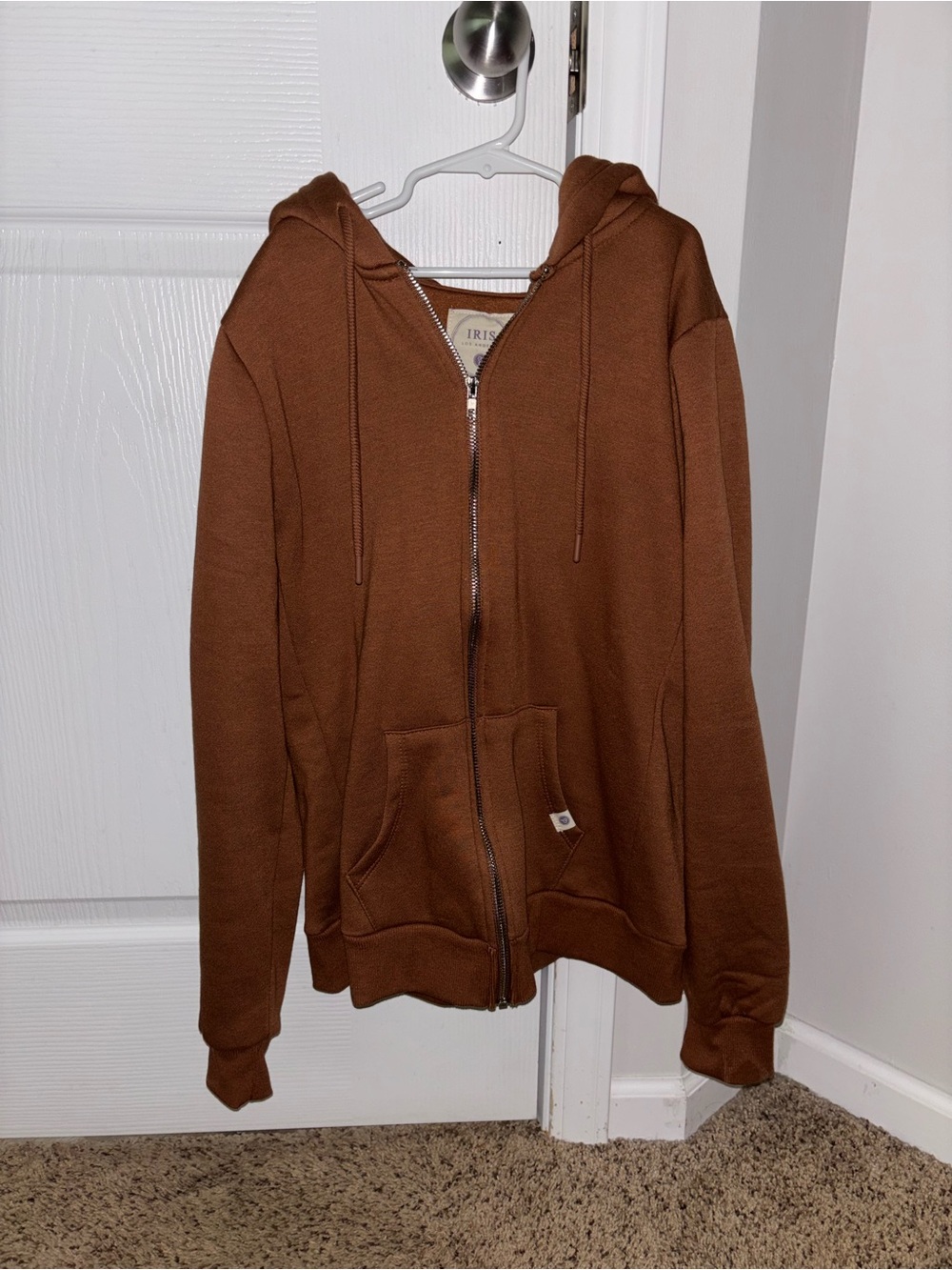 Brown Zip-Up Hoodie Sweater
